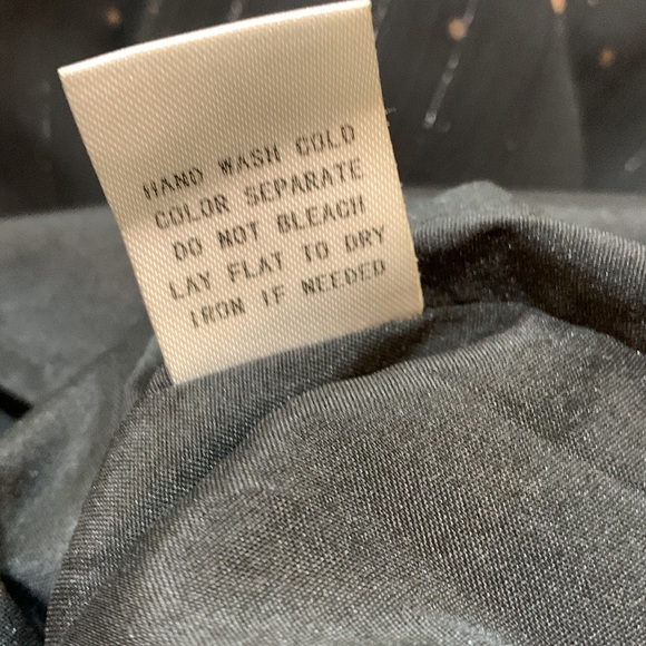 Gilli Chiffon Print Dress, Black, Split Neck with Ties, Size Medium - Picture 5 of 6